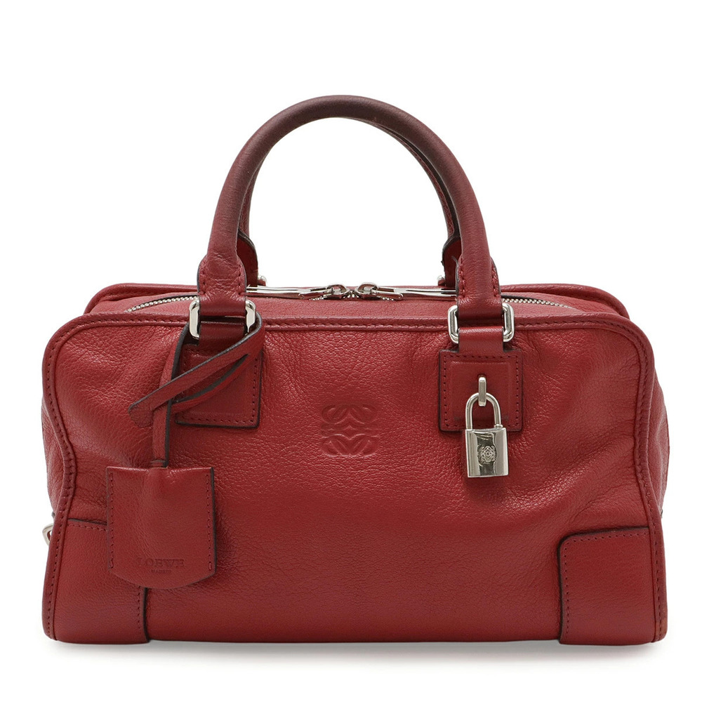 Loewe Amazona Anagram Handbag Boston Bag Shoulder strap Leather Pink